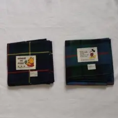 プーさんとミッキー・マウス ハンカチ2枚セット