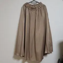 ナノユニバース ギャザーマキシスカート ベージュ