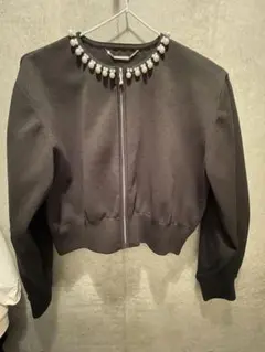 セルフォード　パールニットブルゾン　カーディガン