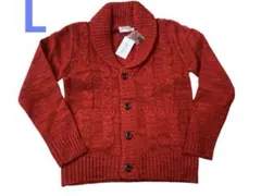 メンズ/ニットカーディガン/Lサイズ/カジュアル/ワンポイントカラーに最適！