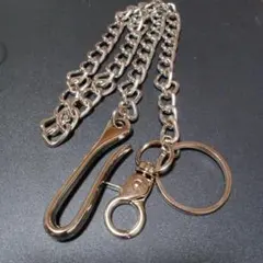 シルバー チェーン キーホルダー フック付き