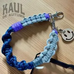 【ハンドストラップ ライトグレー】パラコード スマイル スマイリー にこちゃん