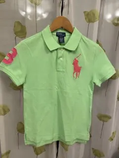 【新品・未使用】ラルフローレン キッズ M ライムグリーン × ピンクポニー