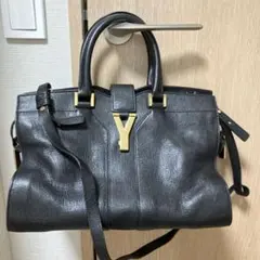 Yves Saint Laurent カバス　黒レザー ハンドバッグ 保管袋付き