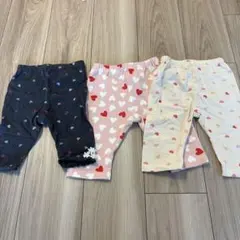 ハート柄パンツ3点セット 90
