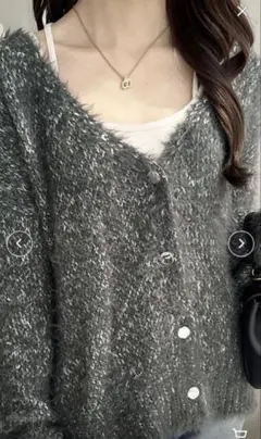 【mily bilet】シャギーモール前後２WAYカーディガン