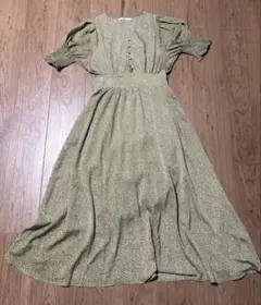 RayCassin レイカズン　Ｖネックワンピース　ロングワンピース　イエロー