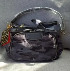 クリスチャンオリビエ 迷彩 ナイロン ウォレット ショルダー 斜め掛け グレー系