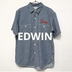 EDWIN(エドウィン)エンブレムデニムワークシャツ ヒッコリー ストライプ