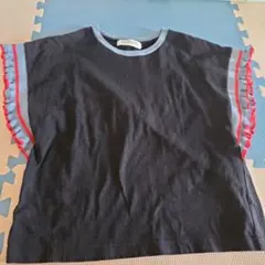 Ray BEAMS フリルスリーブ 半袖Tシャツ ブラックのサムネイル