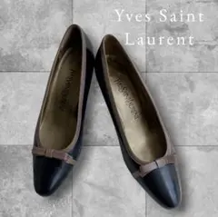 美品 YSL イヴサンローラン バイカラー リボン パンプス 22.5cmのサムネイル