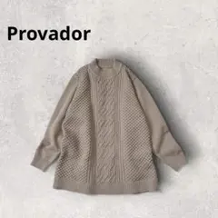 プロバドール 大きいサイズ プルオーバーニット ケーブル編み デザイン切り替え