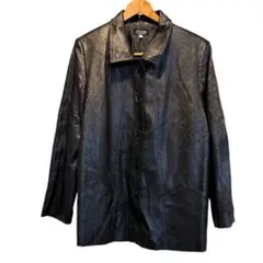 メンズ　ダイアログ　フェイクレザー　ジャケット　レザー　合皮　ブラック　L