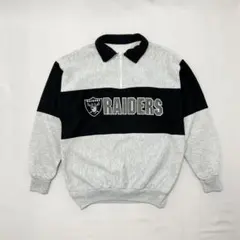 RAIDERS ハーフジップ　スウェット　レイダース　NFL アメフト　古着