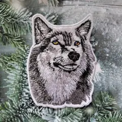 581 狼 オオカミ おおかみ ウルフ ワイルド 野生 刺繍 アイロンワッペン