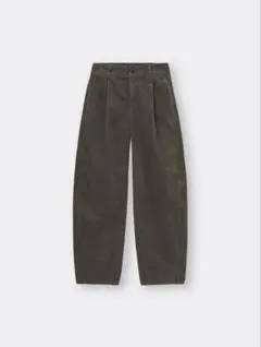 【美品】GU コーデュロイバレルレッグパンツ ブラウン S