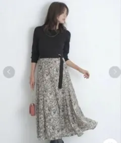 【JUSGLITTY】レースドッキングニットワンピース