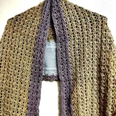 ハマナカリネン糸とレースのストール、ハンドメイド