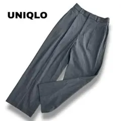 【ユニクロ】Mサイズ　美品　タックワイドパンツ　グレー　初期モデル