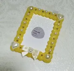 【No.90】硬質ケース ホイップデコ トレカケース B8 黄色 リボン ハート