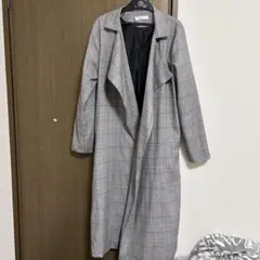 fifth チェック柄ロングコート M-Lサイズ