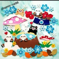 ◆№116【温泉✶シマエナガ】クラフトパンチ・ペーパークラフト・メッセージ・花