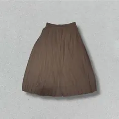 UNIQLO プリーツスカート グレー L ロング丈 ゆったり ウエストゴム