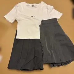 INGNI クロップド丈 白 シャツ プリーツスカート セット