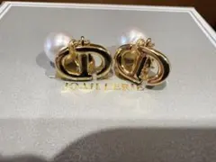 Dior ゴールド×パール CDモチーフ ピアス