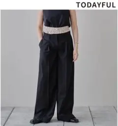 TODAYFUL ダブルウエストトラウザース 38
