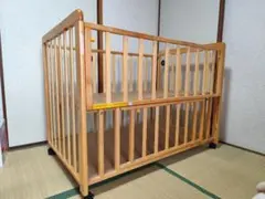 【手渡し限定】木製ベビーベッド キャスター付きのサムネイル