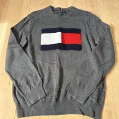 トミーヒルフィガー フラッグロゴ ニット S グレー