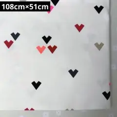 帆布生地 ハート ホワイト 108cm×51cm