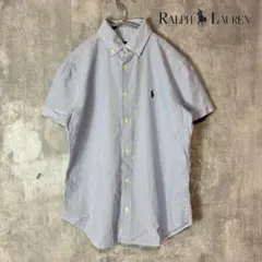 Ralph Lauren ラルフローレンストライプ半袖ブラウスシャツサッカー生地