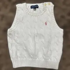 Ralph Lauren ホワイト ケーブルニットベスト　ベビー服