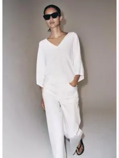 【26ss/新作/新品未使用】ZARA ハイウエストワイドレッグデニムパンツ