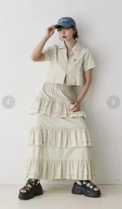 新品タグ付✨jouetie（ジュエティ）ティアードフリルスカート Mサイズ