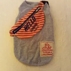 D's chat ストライプ柄　犬服 ポーチ付き　美品