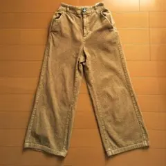GU ブラウン コーデュロイ ワイドパンツ XS