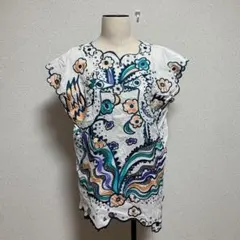 ツモリチサト クレプリ ネイチャーボーダー トップス ブラウス Tシャツ 