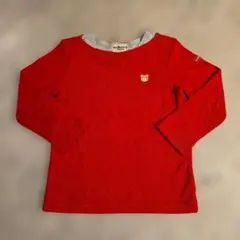 ホットビスケッツ ミキハウス 長袖カットソー 100 レッド トップス ロンT