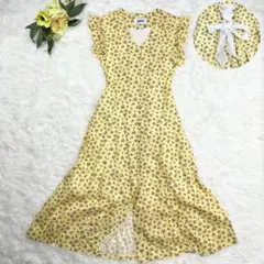希少 epine エピヌ フラワー柄 ラップ ワンピース リボン イエロー 春夏のサムネイル