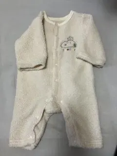 スヌーピー フリースロンパース クリーム色