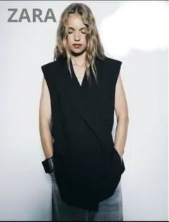 【新品未使用タグ付き】ZARA コレクション　クロスオーバーベスト　ジレ