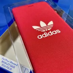 adidas iPhone XS 手帳型ケース ブックレットケース レッドのサムネイル