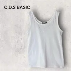 【華やかなラインストーン】C.D.S BASIC ビジュー付き タンクトップ Lのサムネイル