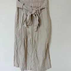 レディース　ガウチョパンツ　ベージュ　Lサイズ