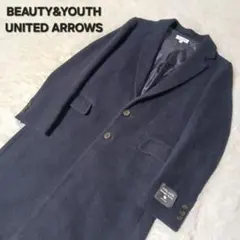 極美品★B&Y ユナイテッドアローズ チェスターコート メリノウール ネイビー