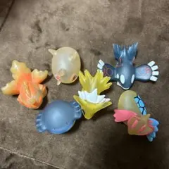 ポケモン　指人形クリア　カイオーガサンダーストサキントミロカロスマユルドホエルコ