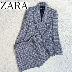 【ZARA2点セット】ダブルブレストツイード セットアップ ショートパンツ S